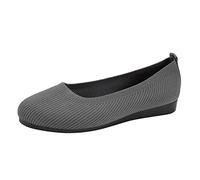 Zapatillas para Mujer Zapatos de Mujer de Punta Estrecha y Profunda, Tacones cuña lanos, Zapatos Cuero sin Cordones, Casuales para Uso Exterior Zapatillas Verano Comodas (Grey #4, 39)