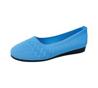 Zapatillas para Mujer Zapatos de Mujer de Punta Estrecha y Profunda, Tacones cuña lanos, Zapatos Cuero sin Cordones, Casuales para Uso Exterior Zapatillas Verano Comodas (Sky Blue #6, 41)