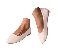 Zapatillas para Mujer Zapatos de Mujer de Punta Estrecha y Profunda, Tacones cuña lanos, Zapatos Cuero sin Cordones, Casuales para Uso Exterior Zapatillas Verano Comodas (Beige #1, 39)
