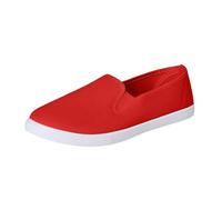 Zapatillas para Mujer Zapatos de Mujer de Punta Estrecha y Profunda, Tacones cuña lanos, Zapatos Cuero sin Cordones, Casuales para Uso Exterior Zapatillas Verano Comodas (Red #3, 37)