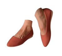 Zapatillas para Mujer Zapatos de Mujer de Punta Estrecha y Profunda, Tacones cuña lanos, Zapatos Cuero sin Cordones, Casuales para Uso Exterior Zapatillas Verano Comodas (Brown #1, 43)