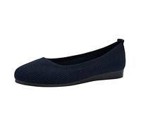 Zapatillas para Mujer Zapatos de Mujer de Punta Estrecha y Profunda, Tacones cuña lanos, Zapatos Cuero sin Cordones, Casuales para Uso Exterior Zapatillas Verano Comodas (Dark Blue #4, 37)