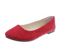 Zapatillas para Mujer Zapatos de Mujer de Punta Estrecha y Profunda, Tacones cuña lanos, Zapatos Cuero sin Cordones, Casuales para Uso Exterior Zapatillas Verano Comodas (Red #7, 36)
