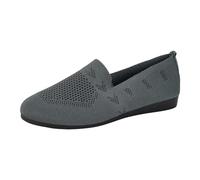 Zapatillas para Mujer Zapatos de Mujer de Punta Estrecha y Profunda, Tacones cuña lanos, Zapatos Cuero sin Cordones, Casuales para Uso Exterior Zapatillas Verano Comodas (Dark Gray #2, 36)
