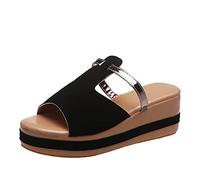 Zapatillas para Mujeres Summer Slippers Slippers Sandalias de Plataforma Suave Suave y cómodo Puro Cuero Grueso súbditos swardwarz, 7.5 Reino Unido