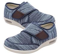 Zapatillas Pie Ancho Hombre Fascitis Edema Calzado para Personas Mayores Zapatos preventivos de Salud Extra Anchos Calzado Ortopédico Transpirable Ajustable para Edema ( Color : Light Blue , Size : 45