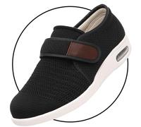 Zapatillas pie Diabetico Hombre Verano Ortopédicos para Hombre Ancho Especial Zapatos Hombre Comodos Zapatos Ancho Especial Hombre Ortopédicos para Hombre (Color : Black, Size : 40.5 EU)