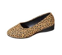 Zapatillas planas de leopardo para mujer, con estampado animal, clásicas zapatillas con estampado de guepardo y plantilla suave, elegantes zapatos casuales para looks casuales, Estilo V09 Amarillo