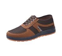 Zapatillas planas para hombre, zapatillas deportivas ligeras, zapatos deportivos de moda, antideslizantes, suela suave, transpirables, fitness, correr, zapatos cómodos, talla 39-44, marrón, 44 EU