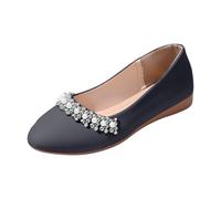 Zapatillas planas para mujer chic - Zapato de caminata para mujer, ligera, cómoda, con punta puntiaguda, mocasines, con pedrería, slip on Basket Casual, bailarina Elegant Sneaker Sport Mocasines