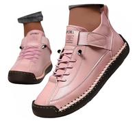 Zapatillas planas para mujer, de piel sintética, ortopédicas, cómodas, antideslizantes, impermeables, para caminar, manos libres, para exteriores, estilo retro, casual, ligero, sin cordones, para uso