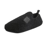 Zapatillas planas para mujer talla 8 cómodas zapatillas de invierno de algodón para hombres y mujeres, color liso, zapatillas de interior de algodón de fondo suave con zapatillas Botas cortas Negro
