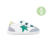 Garvalín 262320-C863 Calzado Respetuoso Barefoot Infantil con Doble Cinta Textil Adhesiva, Puntera Ancha y Suela Flexible Blanca Azul Gris NIÑO Deportivos Blanco 23