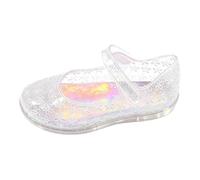Zapatillas Princesa Niñas Sandalias congeladas Mary Jane Zapatos Cosplay Fiesta Danse Pantuflas Niño Baja Edad Mulas Scentellantes Cómodas para Todos-Pequeñas, blanco, 31 EU