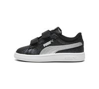 PUMA Smash 3.0 L Glitter Velcro V Inf - Tenis para Mujer, Puma Negro Puma Plata Puma Blanco, 6 UK Child