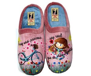 Zapatillas rosas estar por casa cómoda mujer. Frase bonita y positiva (numeric_41)