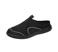 Zapatillas sin cordones para hombre, con espalda descalza, ligeras, cómodas, suela plana, secado rápido, zapatos de mar, lisos, transpirables, deportivas, Black, 39 2/3 EU