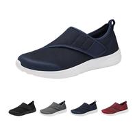 Zapatillas sin cordones para hombre, de malla, con soporte de arco, ajuste ancho, transpirable, puntera de acero, para caminar, deportes al aire libre, tenis, correr, golf, mocasines para otoño