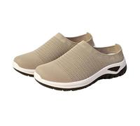 Zapatillas sin cordones para mujer, de ajuste ancho, informales, para caminar, tenis de malla transpirable con suela antideslizante, zapatos ligeros de senderismo, cómodos mocasines de verano para uso
