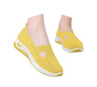 Zapatillas sin cordones para mujer - ortopédicas baratas sin cordones, zapatos para caminar con plataforma ortopédica, ligeros y cómodos, amortiguación y alivio de los pies, amarillo, 36 EU