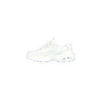 Skechers D'lites Fresh Start, Sneaker Mujer, White Leather Mesh Silver Trim L, 37.5 EU