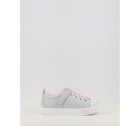 Skechers Zapatillas Deportivas para niña con diseño de corazón, Gray Textile Pink Trim, 32 EU