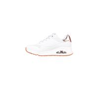 Skechers Uno - Shimmer Away, Zapatillas de Deporte Mujer, White Durabuck Rose Gold Duraleather Trim, 36 EU