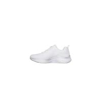 Skechers Espuma de Vapor, Zapatillas de Deporte Mujer, Malla Blanca con Ribete Plateado, 38 EU