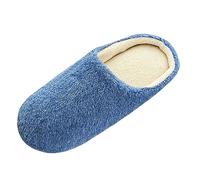 Zapatillas suaves para hombre para noches cálidas de invierno en el dormitorio horas acogedoras en casa en suelo antideslizante, marine, 44 EU