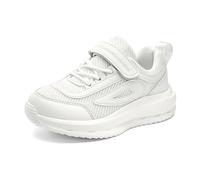 Zapatillas Transpirables de Malla voladora para niñas Calzado Deportivo Ligero con Ideal Escuela (White, 32 Big Kids)