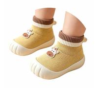 Zapatillas Transpirables para niños pequeños con Ideales para Primeros Pasos en Verano y otoño Calzado Ligero para bebés de Punto diseño cómodo para Uso Diario al Libre (Yellow, 25 Toddler)