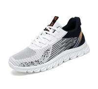 Zapatillas Trekking Hombre Verano Zapatillas de Deporte cómodas de Moda de Verano para Hombre, Zapatillas Informales con Cordones y Parte Inferior Gruesa de Malla (Dark Blue, 42)