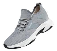 Zapatillas Trekking Hombre Verano Zapatillas Deportivas con Aumento de Altura, de Moda, de Color sólido, de Malla Transpirable, para Correr, Informales, para Caminar y atléticas. (Grey, 43)