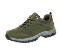Zapatillas Trekking Hombre Verano Zapatos Deportivos para Hombre, patrón, Color sólido, Suela Gruesa, Parte Inferior Plana, cómodos Zapatos de Montañismo con Cordones (Green, 49)