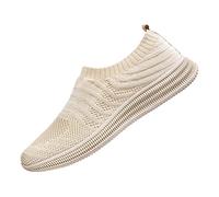 Zapatillas Trekking Hombre Verano Zapatos Informales para Hombre, Novedad de Primavera y Verano, Malla Tejida con Mosca, Transpirable, a la Moda, para Caminar, Simples, Perezosos, 2023 (White, 42)