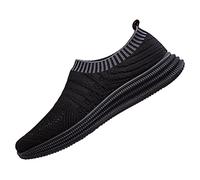 Zapatillas Trekking Hombre Verano Zapatos Informales para Hombre, Novedad de Primavera y Verano, Malla Tejida con Mosca, Transpirable, a la Moda, para Caminar, Simples, Perezosos, 2023 (Black, 43)