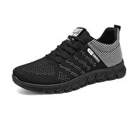 Zapatillas Trekking Hombre Verano Zapatos para Hombre, Nuevas Zapatillas de Verano, Zapatillas de Malla Transpirable para Correr, Zapatos cómodos de Suela Suave, Cien a Juego (Black, 41)
