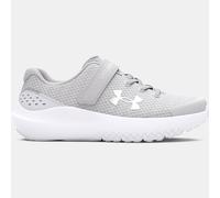 Under Armour Tenis de Correr Unisex para niños preescolares Surge 4 con Cierre Alternativo, (100) Halo Gray/White/Iridescent, 12.5 Little Kid