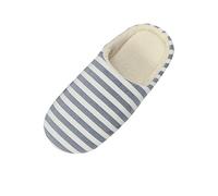 Zapatillas unisex de felpa suave retro para hombre y mujer, zapatillas planas de espuma viscoelástica para el hogar, abiertas, cálidas y forradas con piel, pantuflas mullidas para interiores y
