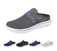Zapatillas unisex ligeras, transpirables, antideslizantes, para jardín, ligeras, para la playa, piscina, para el tiempo libre, gris oscuro, 47