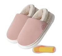 Zapatillas usb calefactables, Calienta pies zapatillas Calienta pies Electrico con batería de 4000 mAh Calientapiés con 3 Niveles de Temperatura Calentar Pies para Invierno(Size:36-37,Color:Pink)