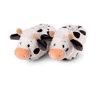 NICI Vaca Cowluna Talla (M) 34-37 Blanco Peluche sostenibles y calentitas niñas-Zapatillas de Animales con Suela Antideslizante-Pantuflas, Color, 34-34(M) (49039)