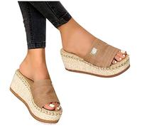 Zapatillas Verano Casa Mujer Plataforma Playa De Las Mujeres Causales Fracasan Flip Fashion Shoes Summer Women's Slipper Chanclas De Piscina Playa Verano Comodas (Coffee, 36)