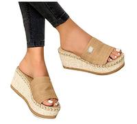 Zapatillas Verano Casa Mujer Plataforma Playa De Las Mujeres Causales Fracasan Flip Fashion Shoes Summer Women's Slipper Chanclas De Piscina Playa Verano Comodas (Yellow, 36)