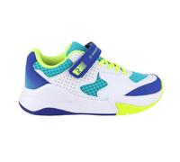 Zapatillas voleibol VS100 confort tiras autoadherentes blanca/azul y verde. 32