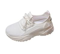 Zapatillas X Gimnasia Volar Tejido Malla Transpirable Zapatos de Mujer Cabeza Redonda Suave Fondo Transpirable Zapatillas de Lluvia Calientes, Color blanco., 38 EU