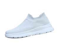 Zapatillas y zapatillas deportivas para hombre, zapatillas de fitness para hombre, ligeras, antideslizantes, suela suave, zapatillas de deporte, zapatillas de camping, transpirables, Blanco, 41 EU