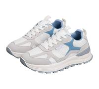Zapatillas y zapatillas deportivas para mujer, ligeras, transpirables, para correr, caminar, cómodas, informales, resistentes a la abrasión, con cordones, antideslizantes, para caminar, gris, 35 EU