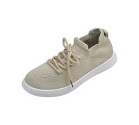 Zapatillas y zapatillas deportivas para mujer, zapatillas de bádminton, tenis para mujer, zapatos de ocio, zapatos de verano, para correr, caminar, transpirables, ligeras, cómodas, beige, 36 EU