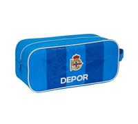 SAFTA Real Deportivo DE LA CORUÑA - Zapatillero Mediano, Multiusos, Portatodo, Deporte, Extraescolares, Fútbol, Cómodo y Versátil, 34x14x15 cm, Color Azul